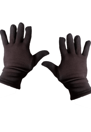 a pair of gloves with a black glove on it